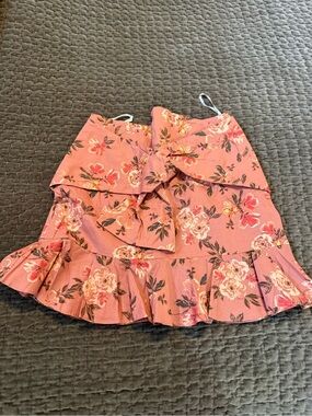 Lovers + Friends Rose Floral Ruffle Mini Skirt